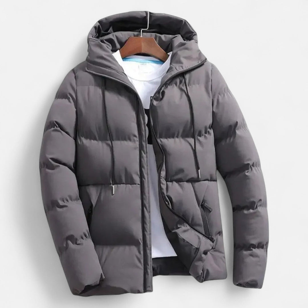 Steppjacke für Herren mit Kapuze - grau