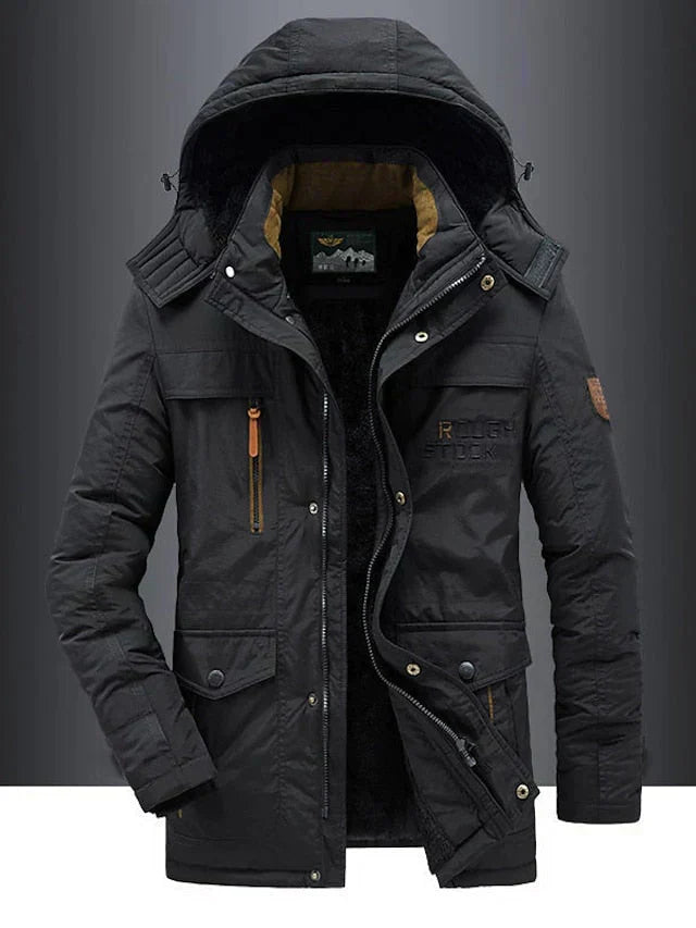 Bastian | Herren Winterjacke mit Kapuze und Fleecefutter
