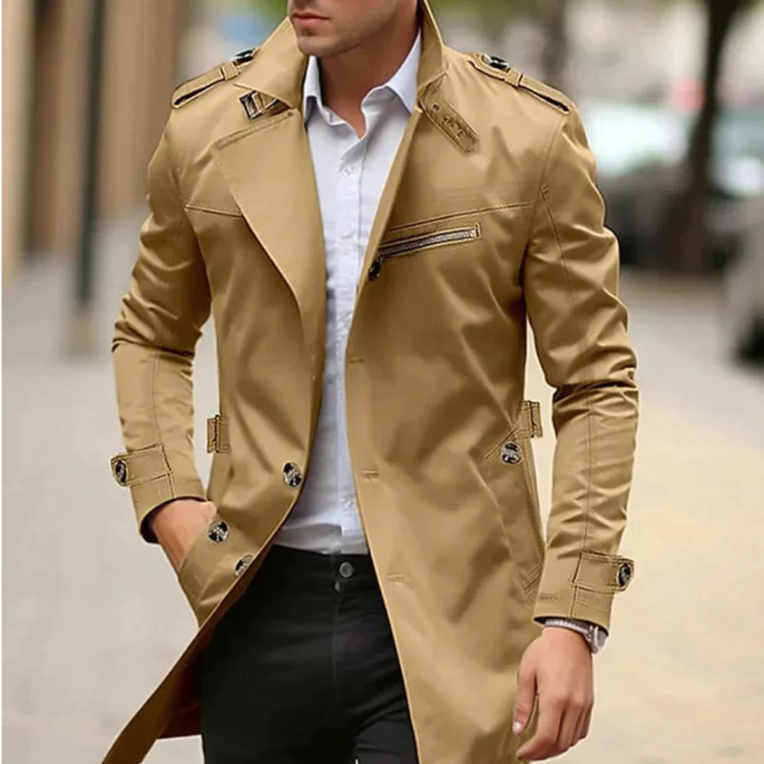 Trenchjacke für Herren mit klassischem Revers