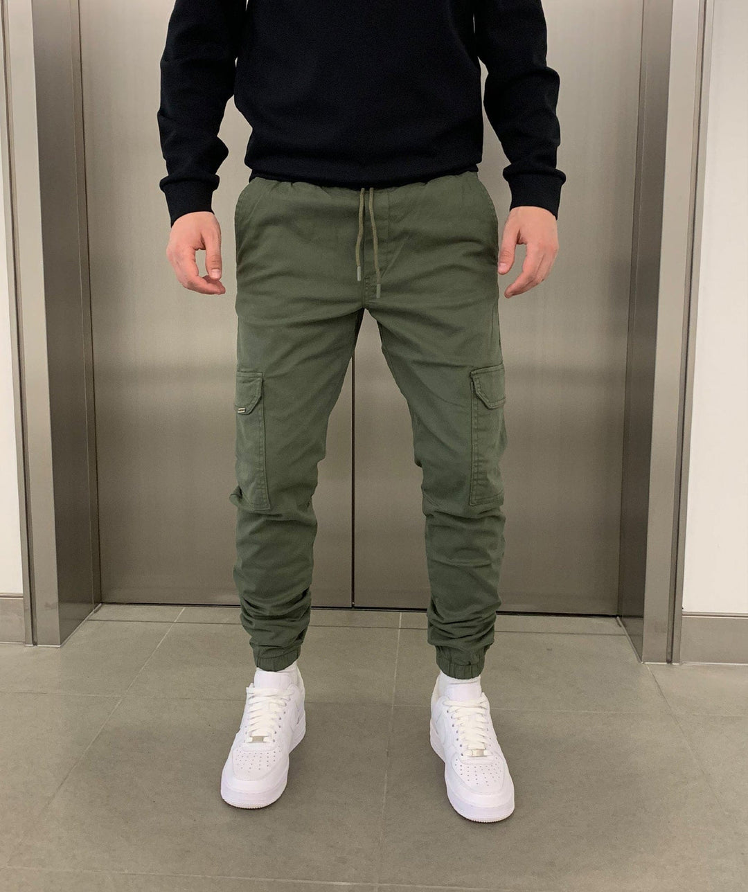 Cargo-Jogger für Herren mit elastischem Bund - grün