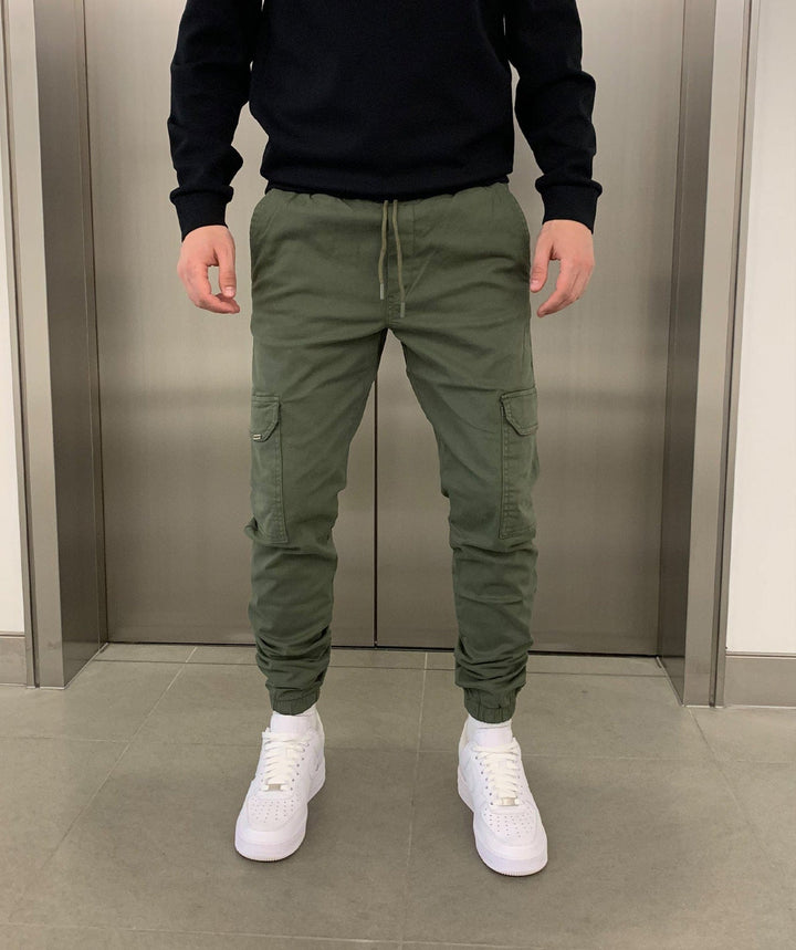 Cargo-Jogger für Herren mit elastischem Bund - grün