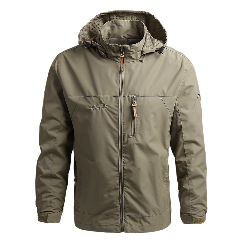 Softshell-Jacke mit Reißverschluss und Taschen - khaki