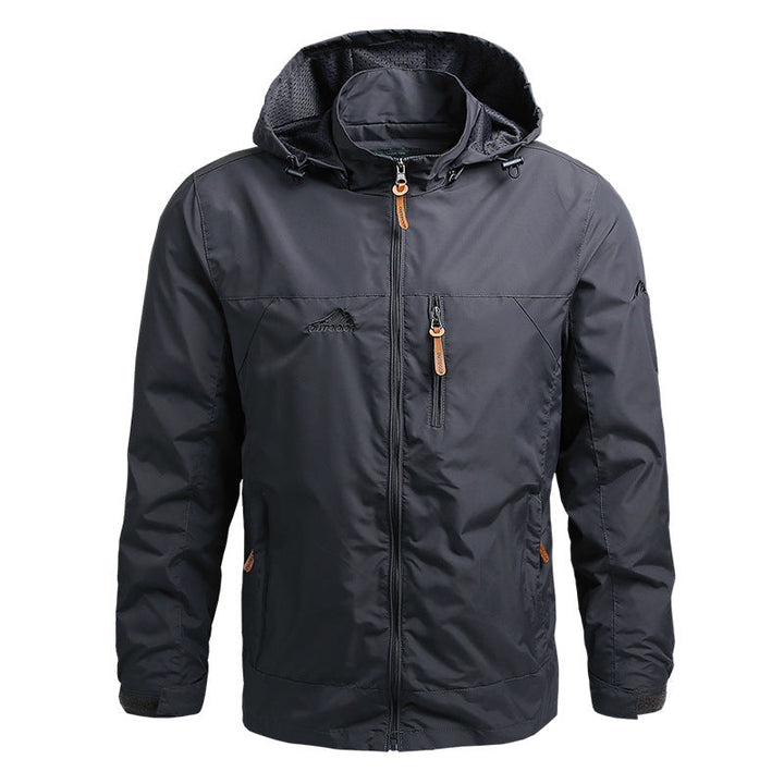 Softshell-Jacke mit Reißverschluss und Taschen - grau