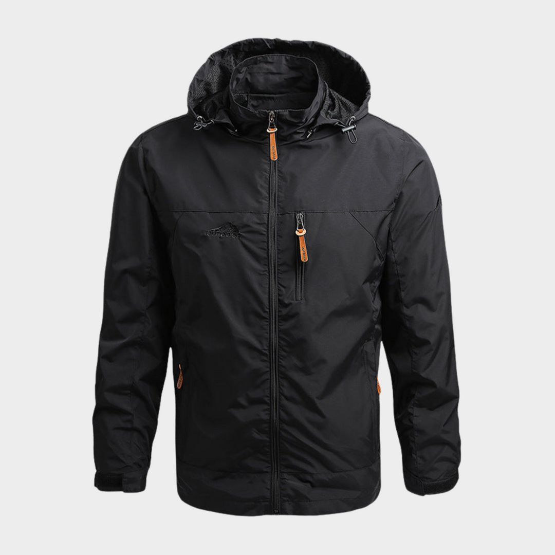Softshell-Jacke mit Reißverschluss und Taschen - schwarz