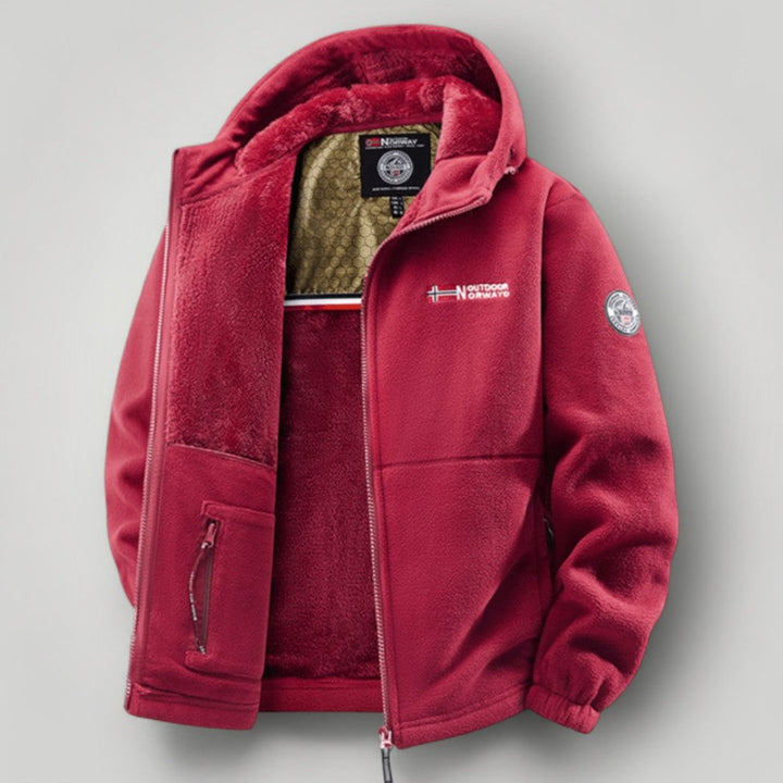 Winterjacke für Herren mit Stehkragen - rot