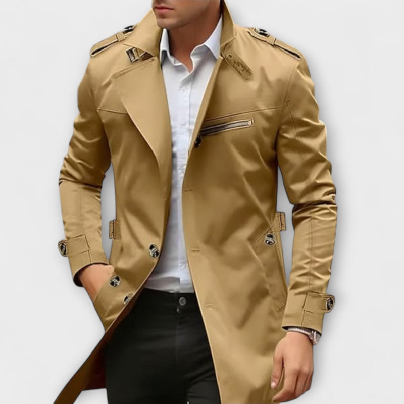 Trenchjacke für Herren mit klassischem Revers - khaki