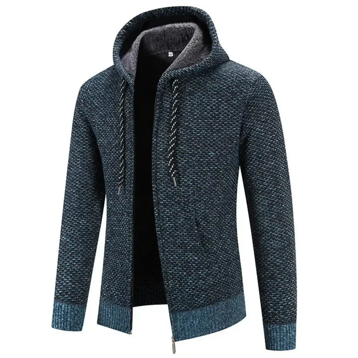 Strick-Hoodie für Herren mit Kapuze - blau