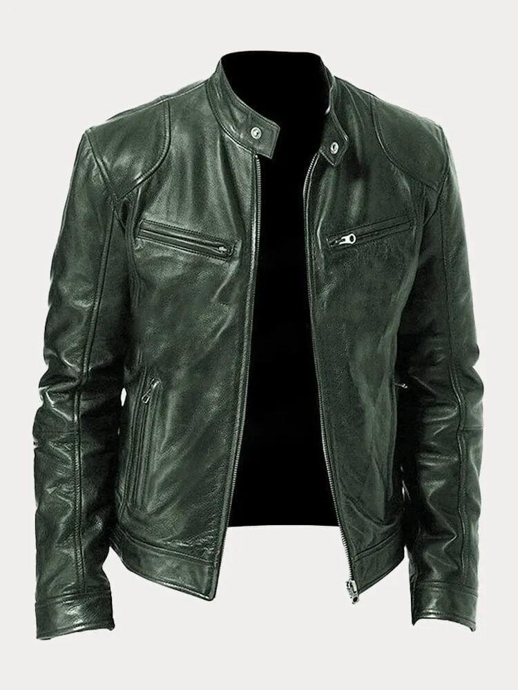 Valentin | Herren Bikerjacke mit Stehkragen