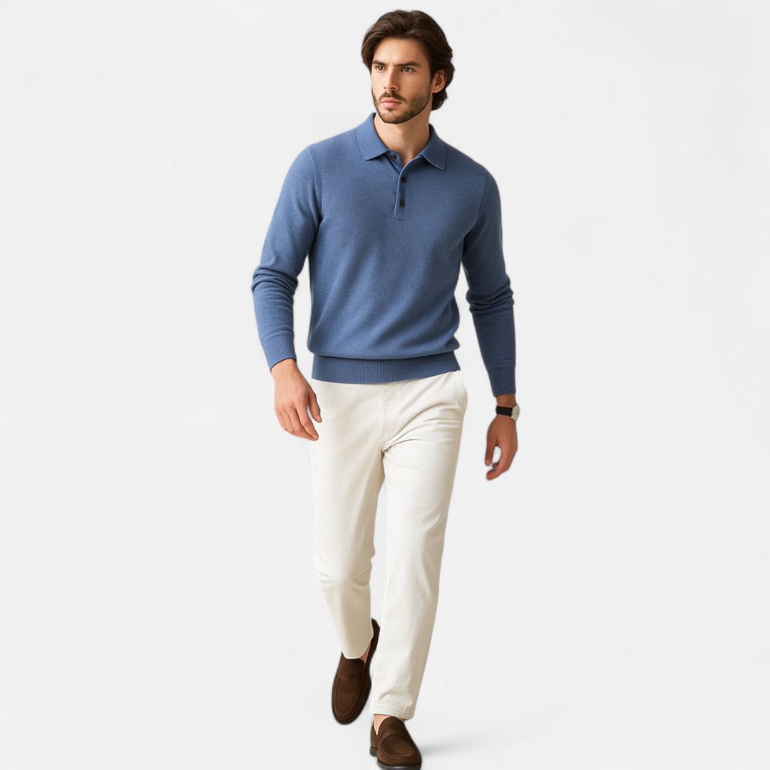 Felix | Herren Merino Polo Pullover mit Kragen