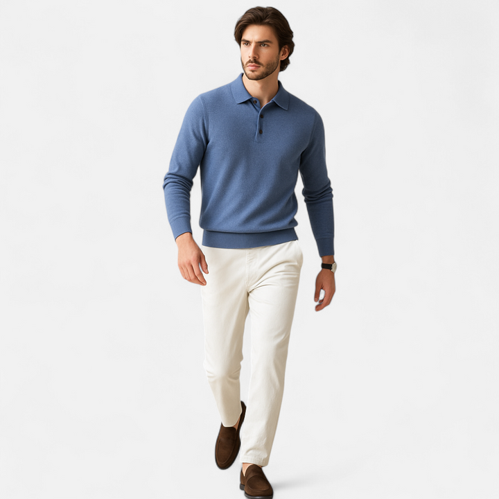 Felix | Herren Merino Polo Pullover mit Kragen