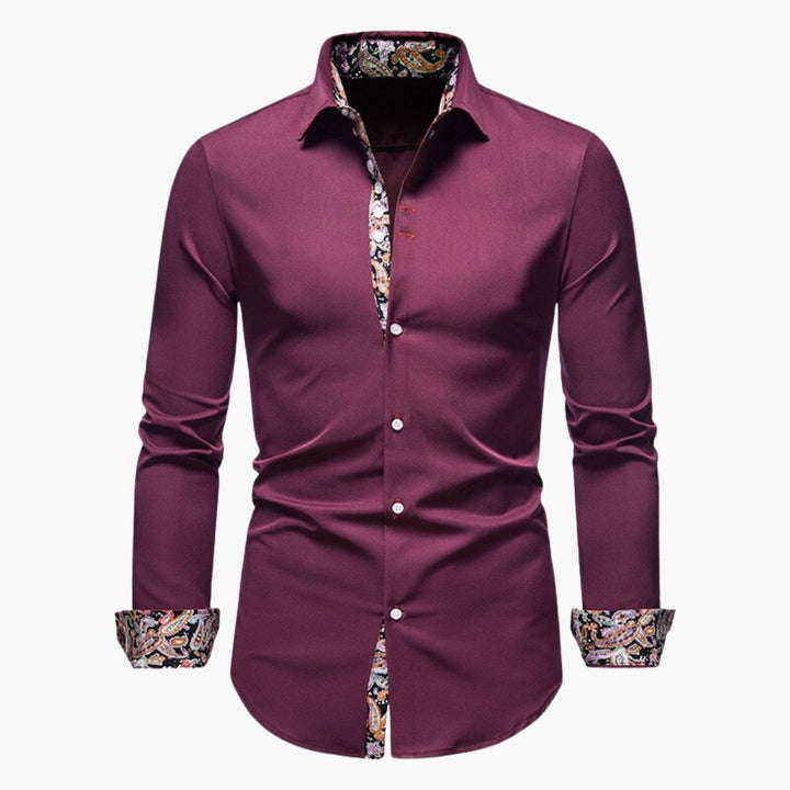 Adrian | Herren Slim Fit Hemd mit Paisley-Details