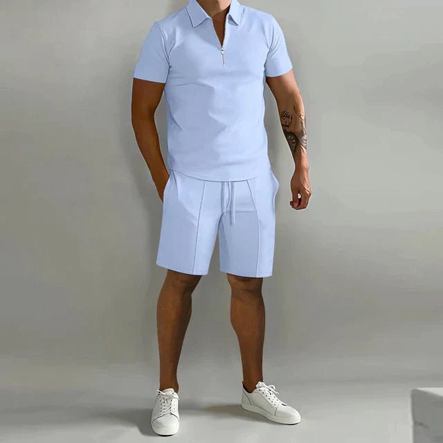 Bennet | Herren Sommer Set mit Reißverschluss-Poloshirt