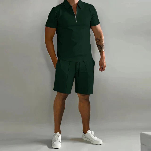 Bennet | Herren Sommer Set mit Reißverschluss-Poloshirt