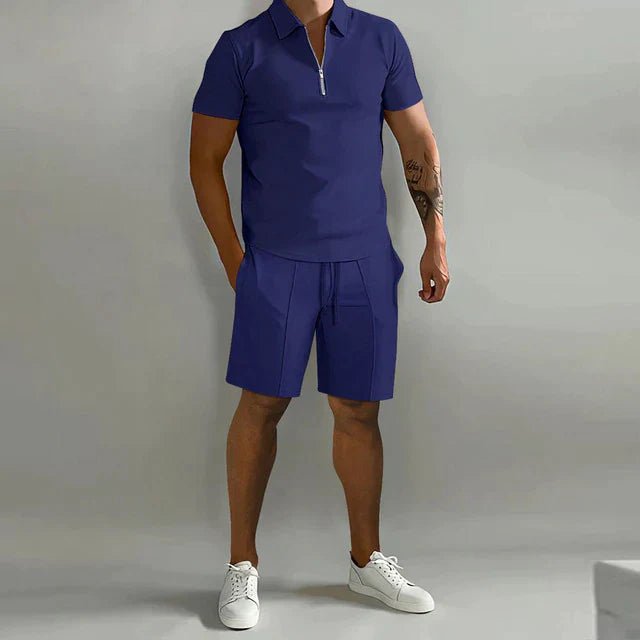 Bennet | Herren Sommer Set mit Reißverschluss-Poloshirt
