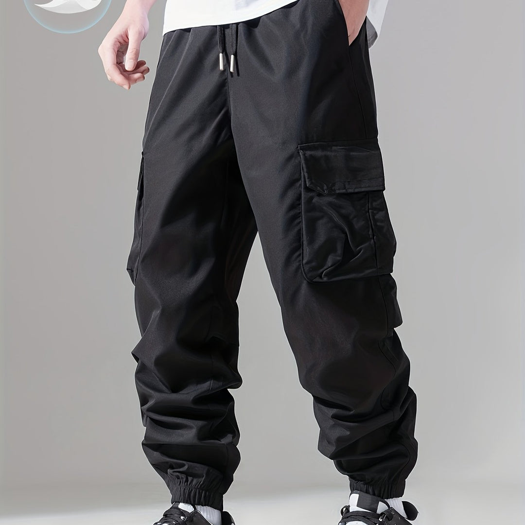 SwissFellas Herren Cargo Jogginghose mit elastischen Bündchen, reguläre Passform