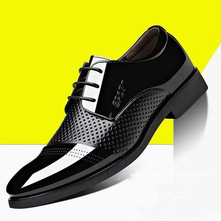 Herren Spitzschuhe aus Leder in Schwarz