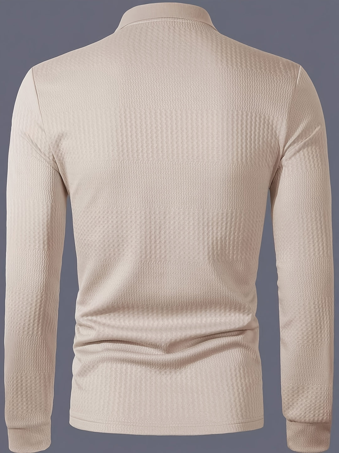 SwissFellas Herren Strick Poloshirt mit Langarm und Rippenstruktur, schmale Passform