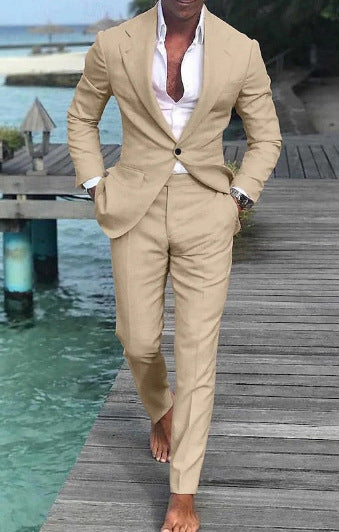 Herren Anzugjacke mit 3D-Muster in Grün, Orange und Pink
