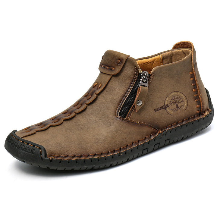 Herren Boots mit Reissverschluss in Schwarz, Seitenansicht