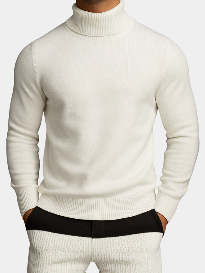 Liam | Herren Rollkragenpullover mit geripptem Saum