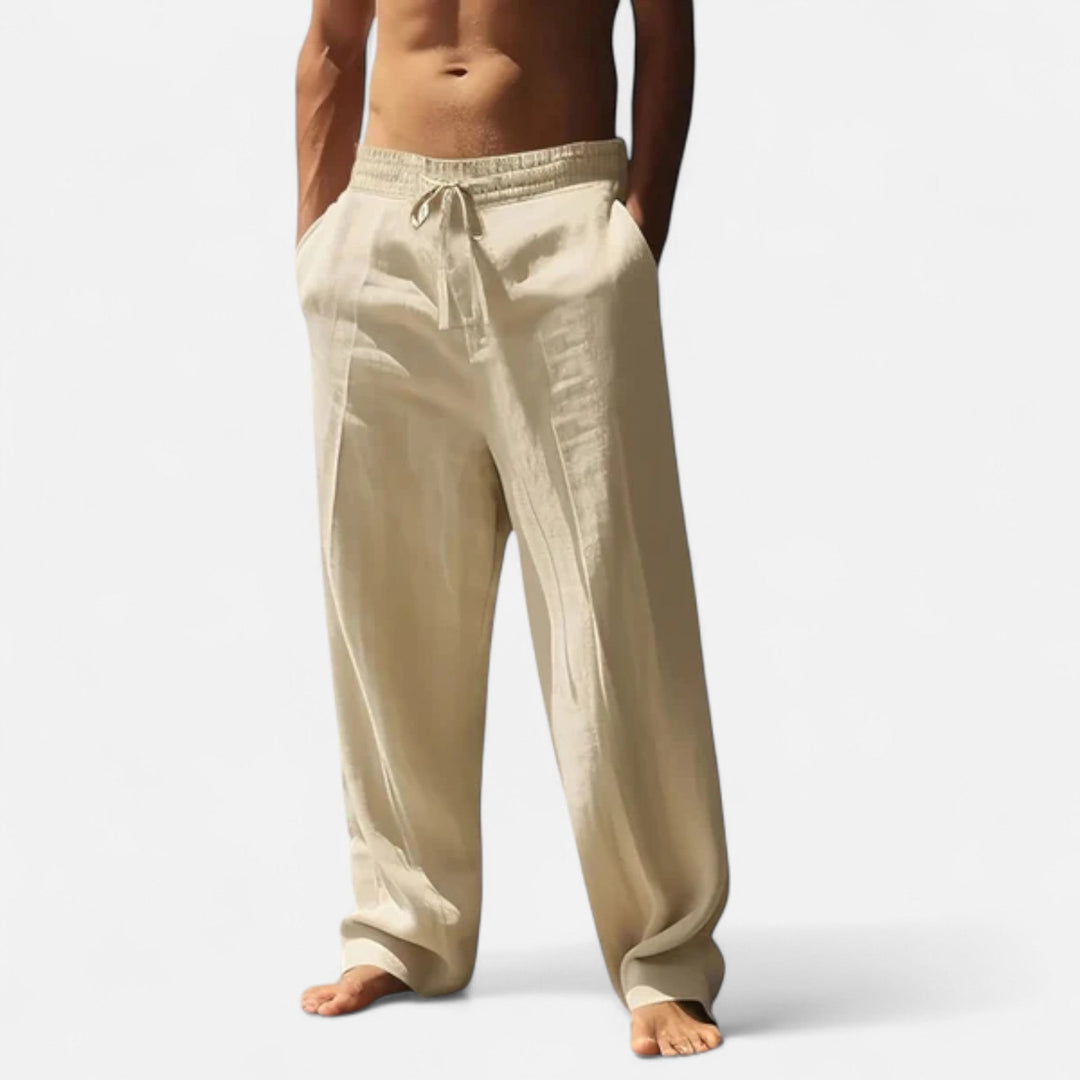 Herren Hose mit Weitem Bein | Hose mit Kordelzug | Lockere Silhouette | Entspannter Freizeitlook