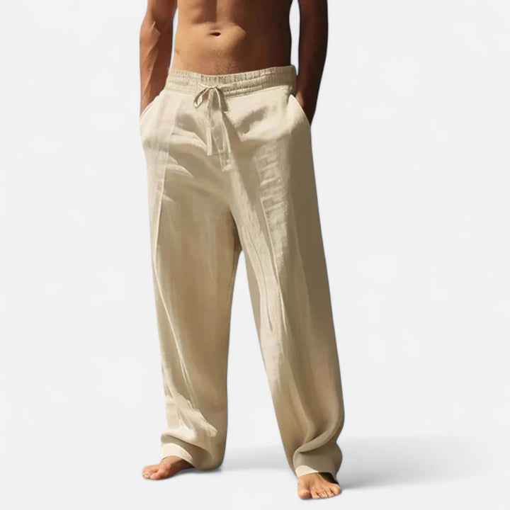 Herren Hose mit Weitem Bein | Hose mit Kordelzug | Lockere Silhouette | Entspannter Freizeitlook