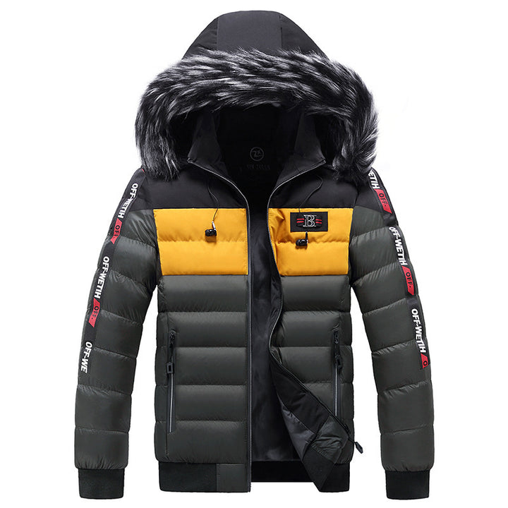 Herren Winterjacke mit Kapuze, gefüttert, Casual Style