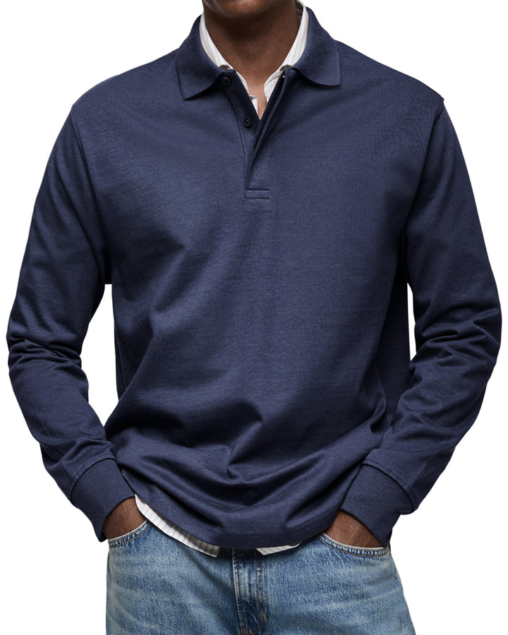 Lukas | Herren Langarm-Poloshirt mit klassischem Kragen