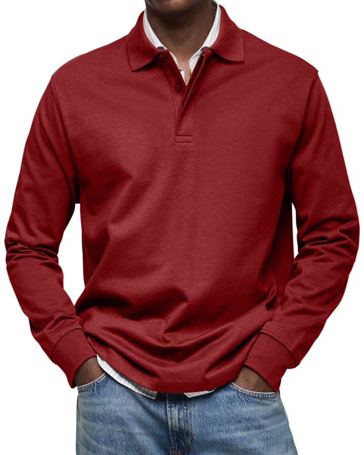 Lukas | Herren Langarm-Poloshirt mit klassischem Kragen