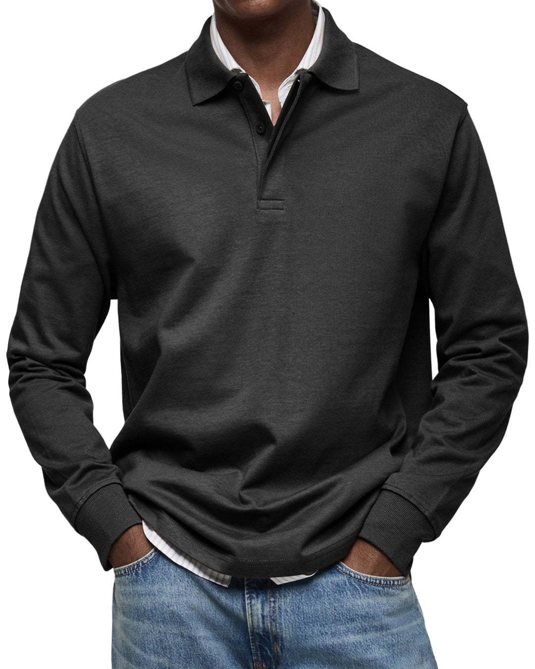 Lukas | Herren Langarm-Poloshirt mit klassischem Kragen