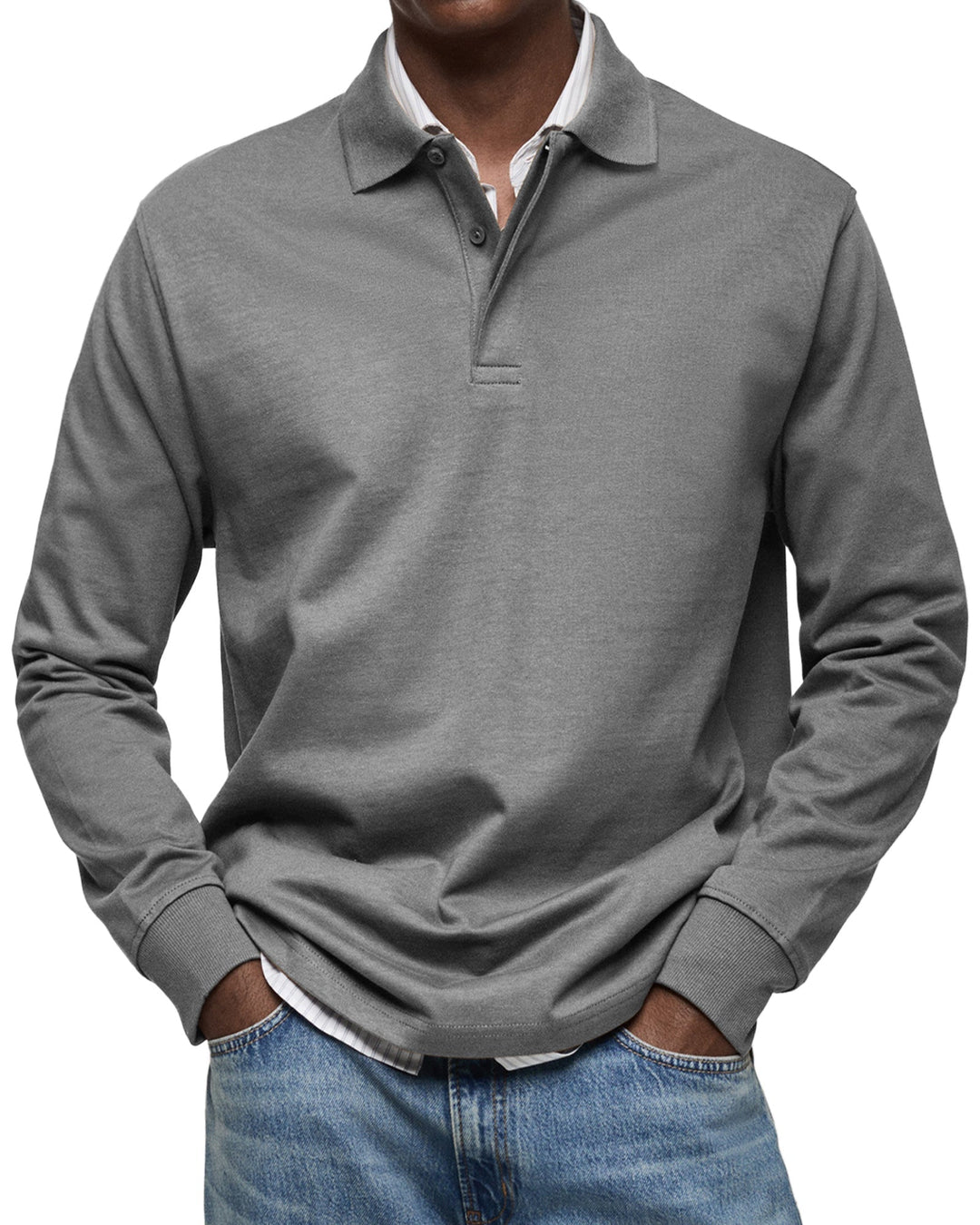 Lukas | Herren Langarm-Poloshirt mit klassischem Kragen