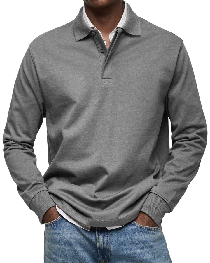 Lukas | Herren Langarm-Poloshirt mit klassischem Kragen