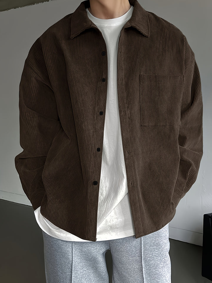 SwissFellas Herren Overshirt Hemdjacke mit Knopfleiste, reguläre Passform