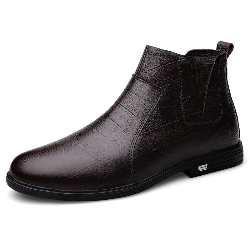 Herren Lederstiefel für den Winter in Schwarz und Braun