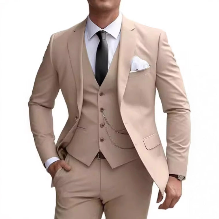 Herren Business Anzug Slim Fit 3-teilig mit Weste