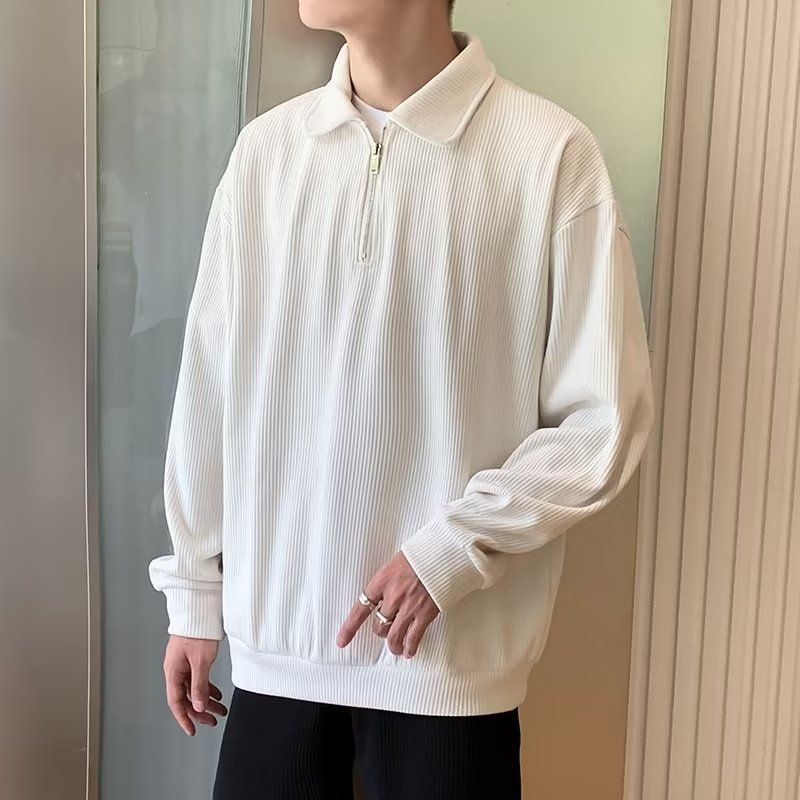 Herren Sweatshirt Cardigan mit Fleece-Futter in Schwarz