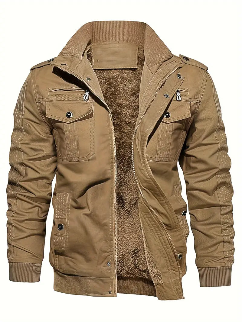 Cargojacke mit aufgesetzten Taschen - khaki