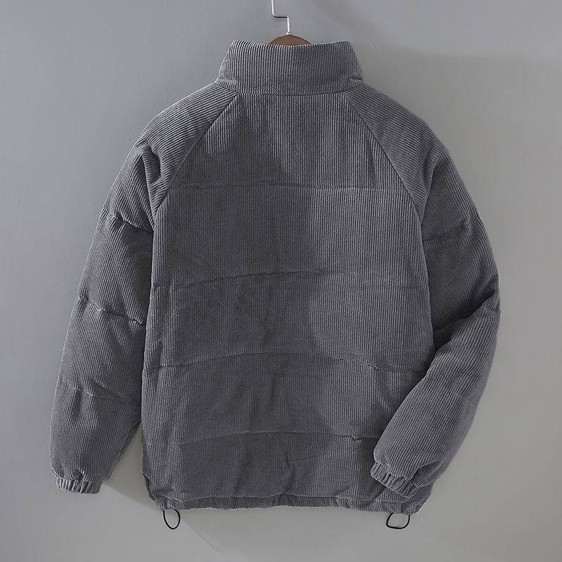 Herren Steppjacke Parka in Schwarz mit aufgesetzten Taschen