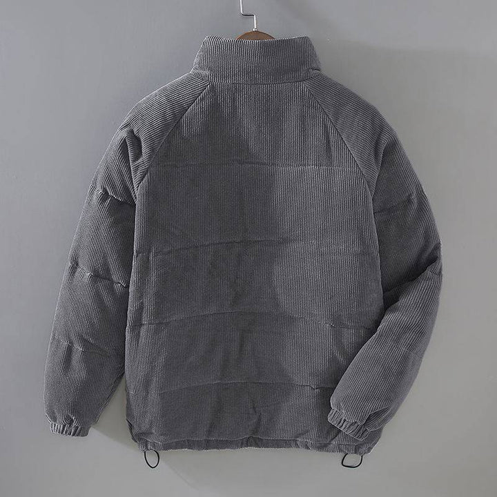 Herren Steppjacke Parka in Schwarz mit aufgesetzten Taschen