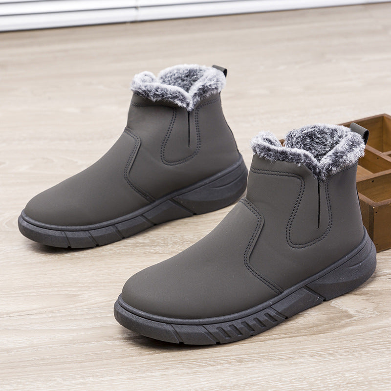 Herren Winterstiefeletten mit Plüschfutter in Schwarz
