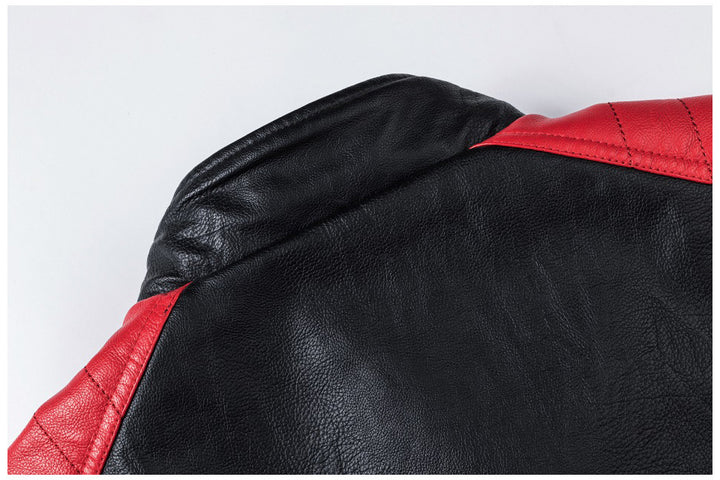 Herren Motorradjacke Retro mit Stehkragen Vorderansicht