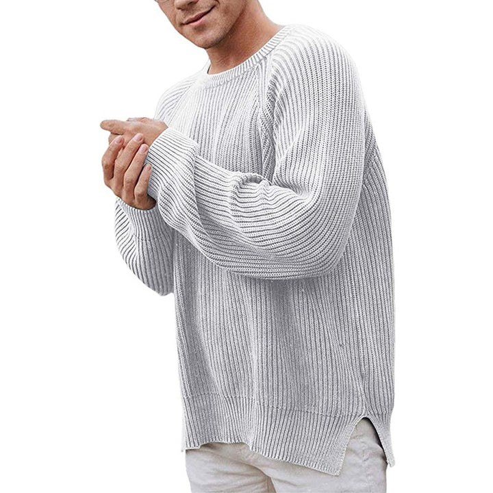 Herren Strickpullover mit Rippbund Vorderansicht
