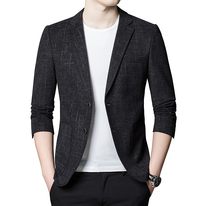 Schwarzes Herren Sakko Slim Fit mit Jacquard-Muster