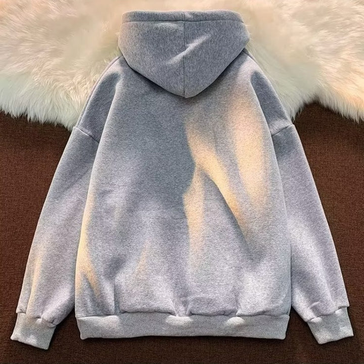 Herren Hoodie mit Print in Schwarz, Vorderansicht