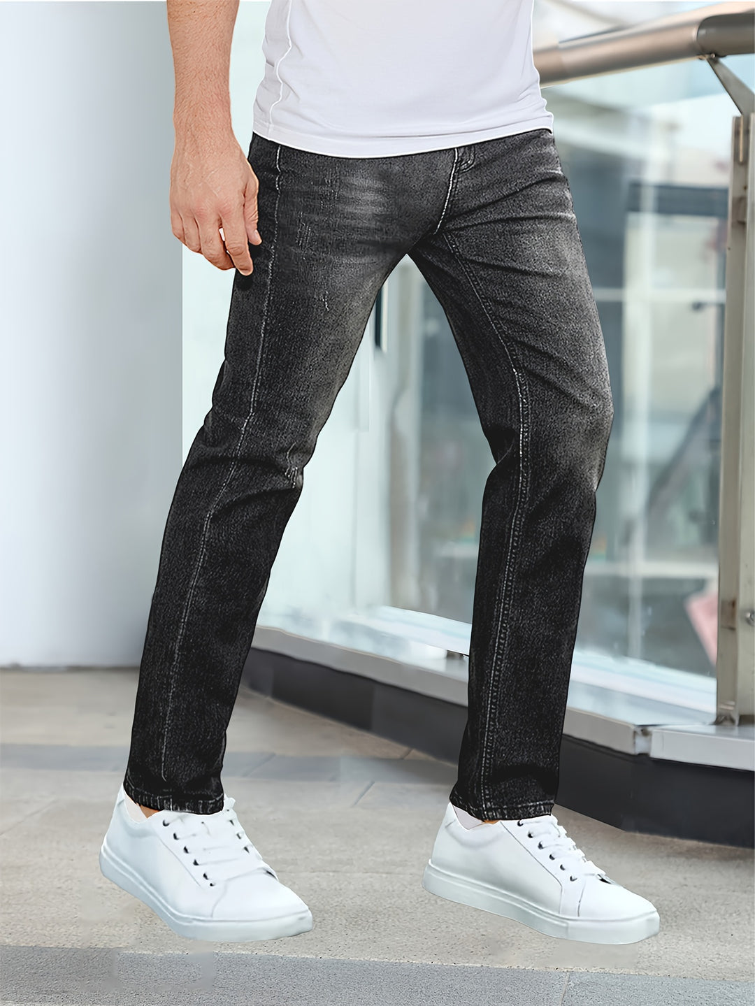 SwissFellas Herren Jeans mit schmal zulaufendem Bein, schmale Passform