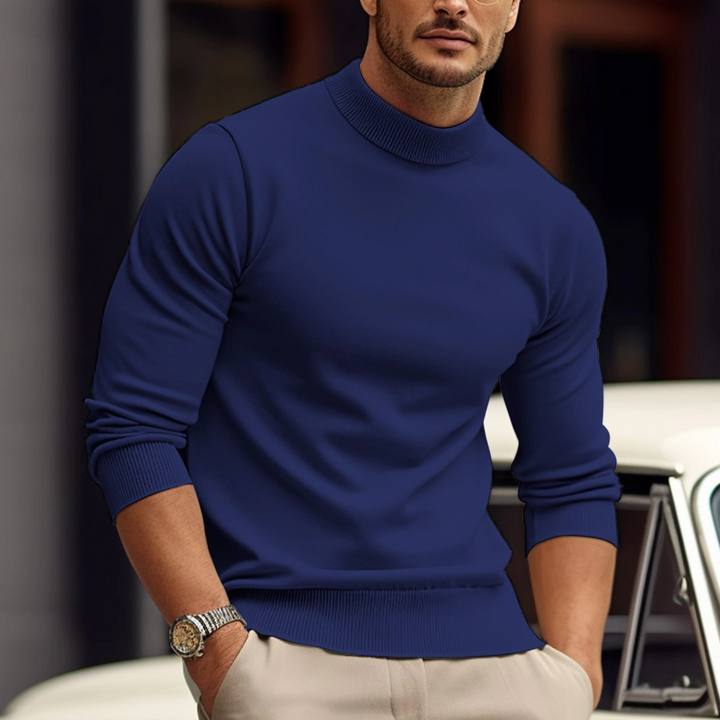 Cas | Herren Feinstrick Pullover mit Stehkragen