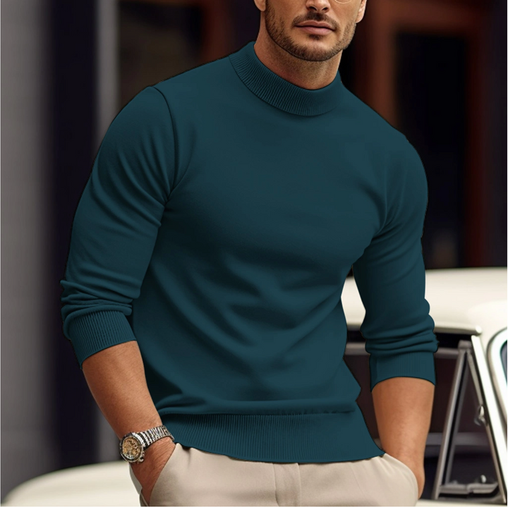 Cas | Herren Feinstrick Pullover mit Stehkragen