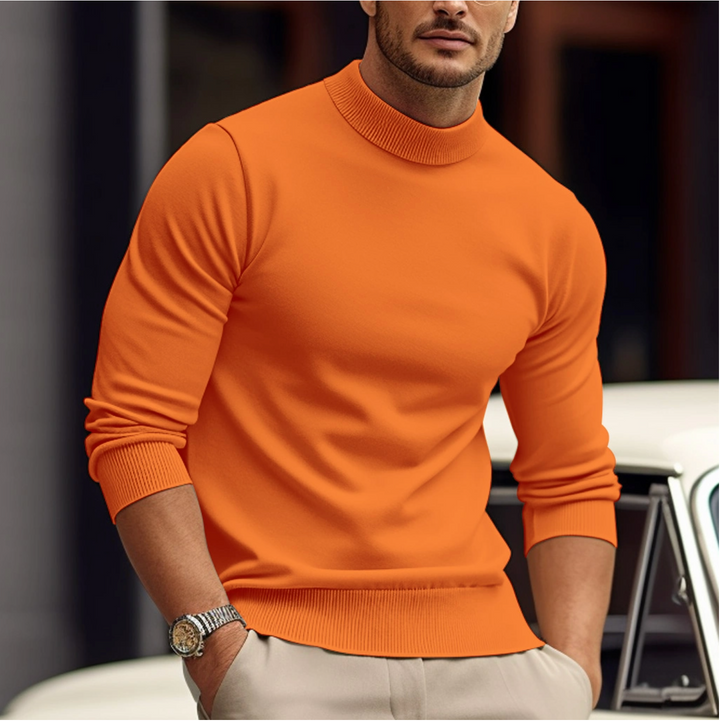 Cas | Herren Feinstrick Pullover mit Stehkragen