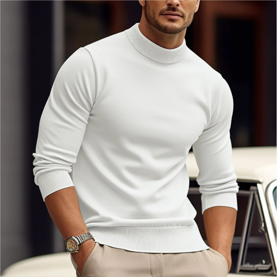 Cas | Herren Feinstrick Pullover mit Stehkragen