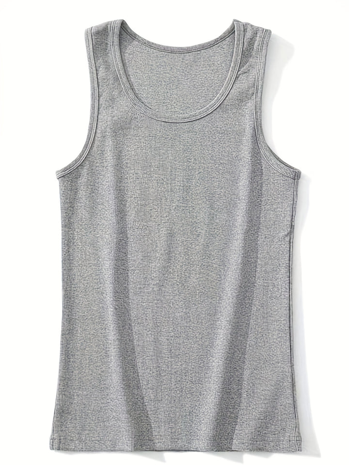 SwissFellas Herren Tank Top ärmellos mit Rundhalsausschnitt, schmale Passform